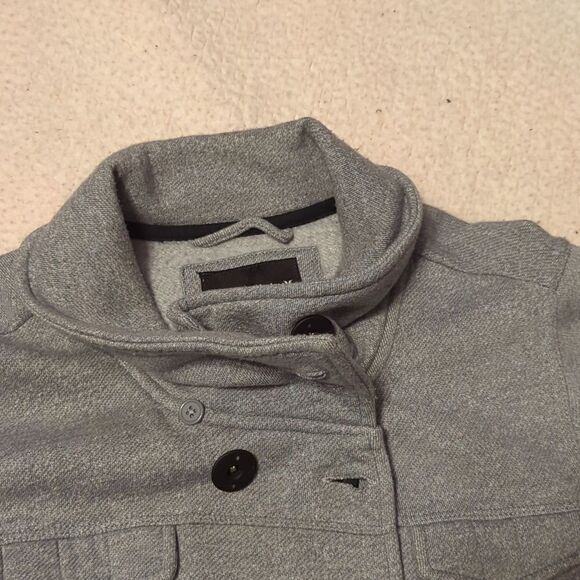 HURLEY X grey double breast BUTTON UP high collar JACKET SIZE L - Picture 5 of 7